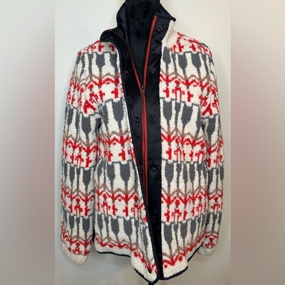 Anthropologie Sleeping on Snow Women’s Intarsia Sherpa Jacket Size M - Picture 7 of 11